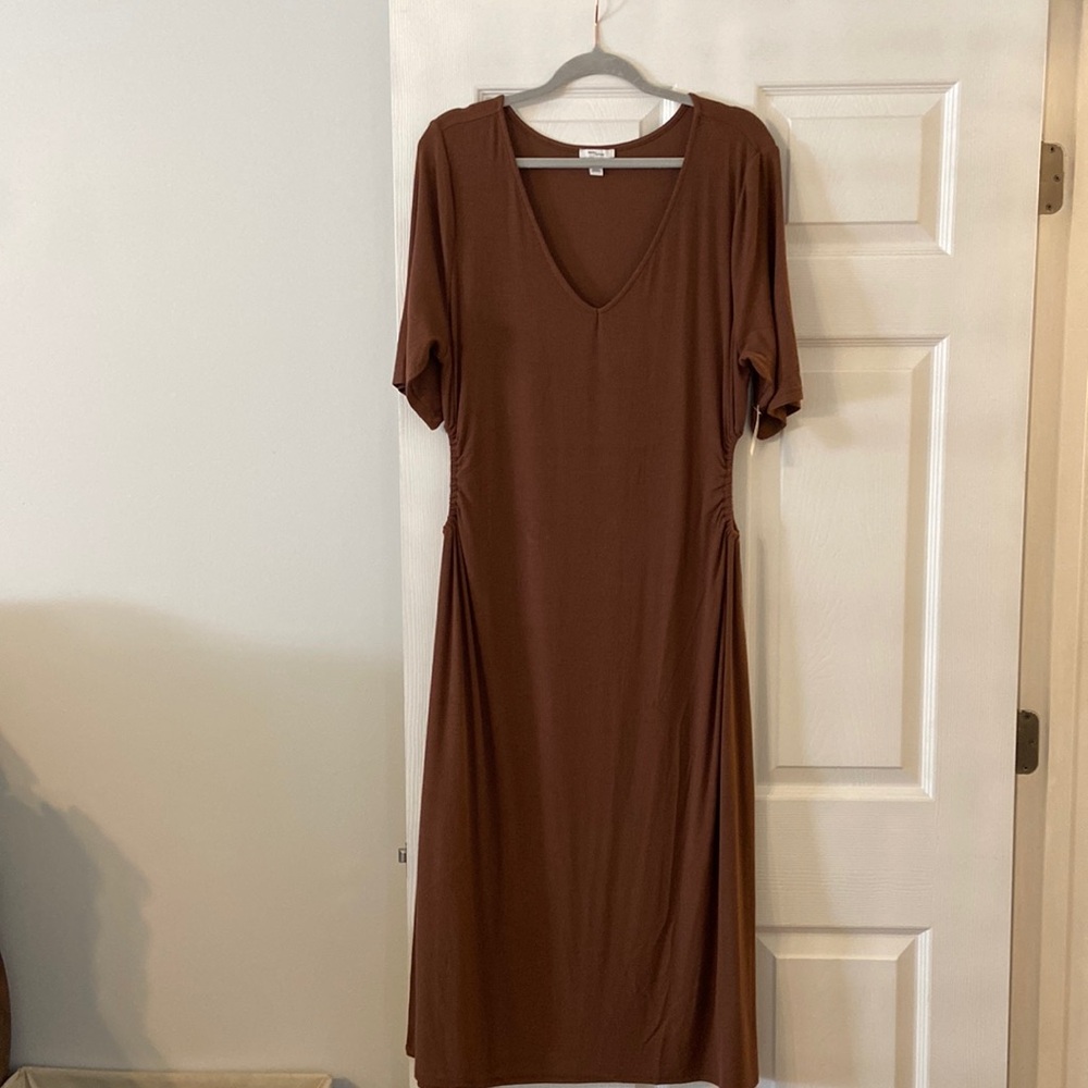 DAILY RITUAL BODY SHAPE DRESS SIZE XL BRAND NEW COLOR BROWN VERY SOFT - Picture 1 of 16
